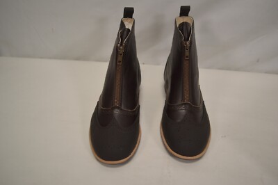 NIB Manuela De Juan Balmac Zipper Boots in Brown Gum EU 38 US 6