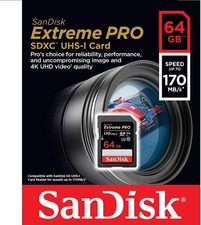  Older Version SanDisk 64GB Extreme PRO SDXC UHS-I Card - C10, U3, V30, 4K UHD,