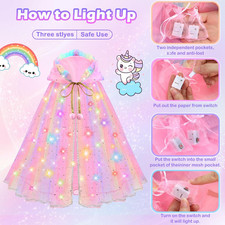 Princess Dress up for Girls 4-6, Dresses for Girls, Led Light up Toys for 3 Y...