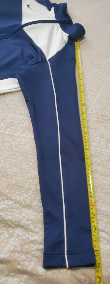 Jaqueta de pista NIKE Dri-FIT juvenil L (12-14) azul branca zíper completo bolsos de equipe - Imagem 4 de 4