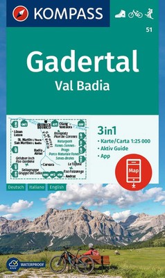KOMPASS Wanderkarte 51 Gadertal / Val Badia 1:25.000 | Deutsch | (Land-)Karte