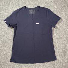 FIGS Technical Collection Women's Small Scrub Top Navy Blue Medical Uniform Tech