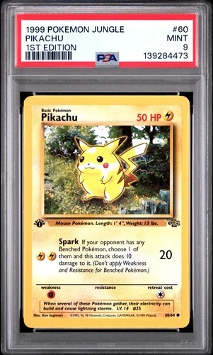 1999 Pokemon Jungle #60 Pikachu 1st Edition PSA 9 #2
