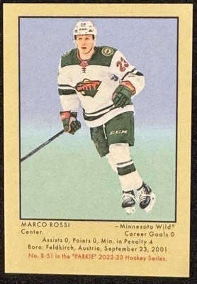 MARCO ROSSI RC 2022-23 UD PARKHURST CHAMPIONS Hky MINI RETRO Blank Back #R-51