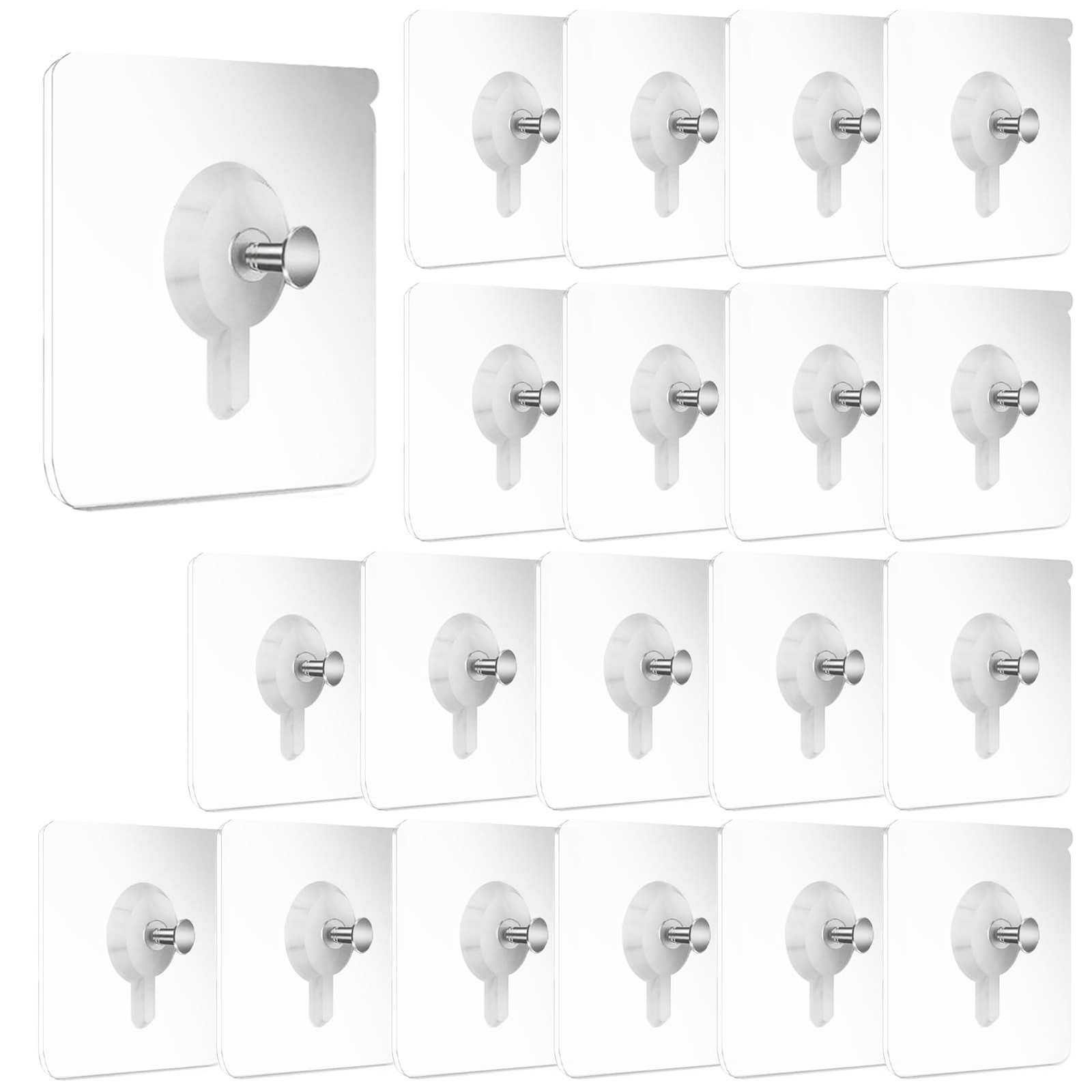 DIAONIAN 20PCS Transparent Adhesive Picture Hooks, Self-Adhesive Sticky 20pcs