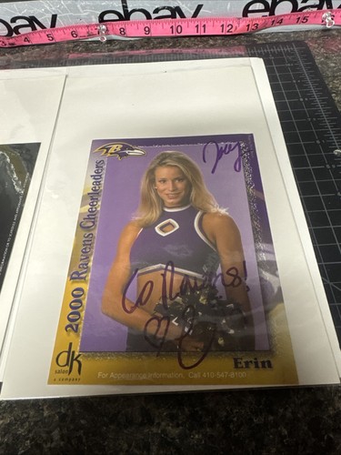 (2) Baltimore Ravens Autographed Cheerleader 5x7 Photo Cards Erin Nicole Bray - Picture 2 of 20