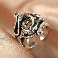 Double Head Snake Adjustable Vintage Killers Snake Ring Men and Women Jewelry