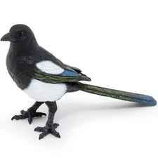 Magpie Bird Figurine - Small Hand Painted Animal Toy Figure - NEW Papo 50286