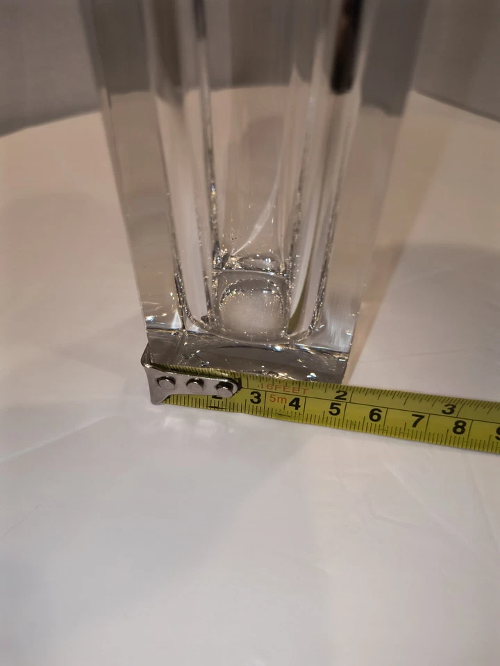 Jarrón vintage de tulipán estilo Art Deco de cristal MIKASA fondo cuadrado 8,25" ALEMANIA Foto 4 de 4