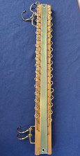 Vtg Wood Brass Wall Mount Tie Rack Belt Scarf Organizer Patent 4569450 USA Made