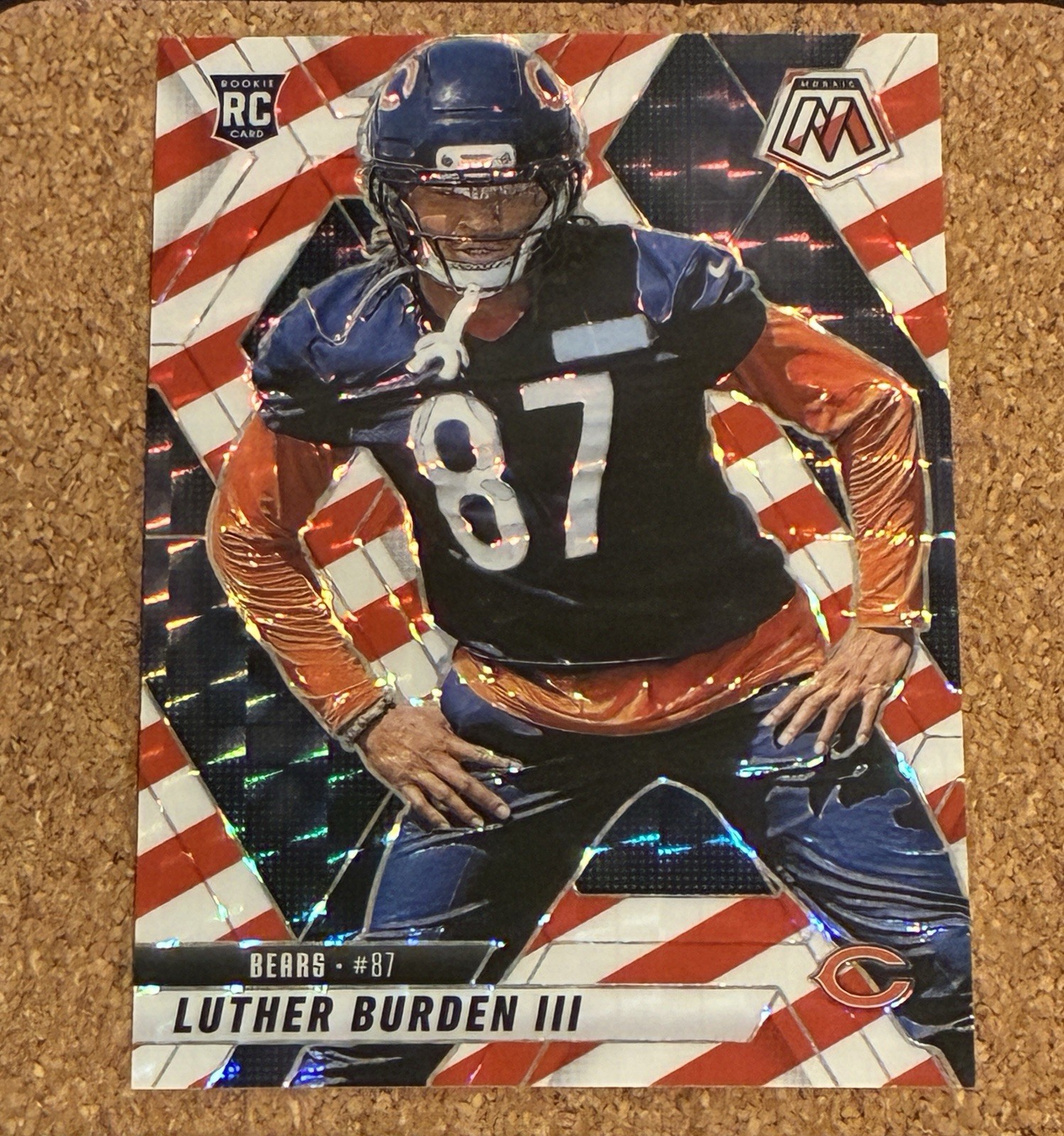 Luther Burden III #383 2025 Mosaic Red & White Stripe Prizm Rookie Card (RC)