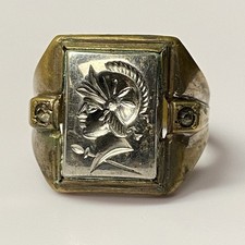 Vintage Men’s Intaglio/Carved Soldier Ring Sz 11