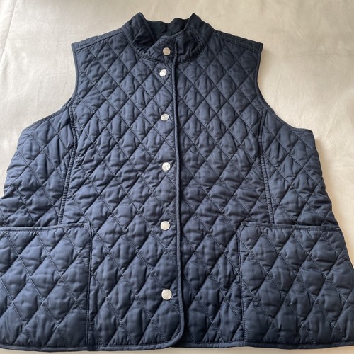 Chaleco LL Bean Beige Granate Forrado a Cuadros Acolchado a Presión Azul Marino Mujeres XL Pequeño - Imagen 2 de 24