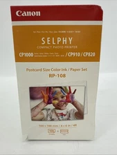 Canon Color Ink & Postcard Photo Paper Set for Selphy CP910 CP820 CP1000 New