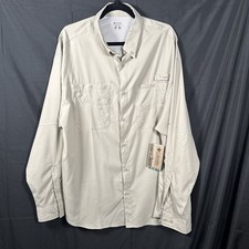 Columbia PFG NWT Button Down Shirt Mens XL Omni Shade Vented Fishing Tan
