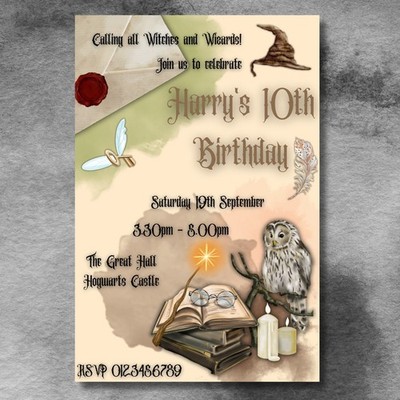 Harry Potter Geburtstag Party Einladungen Kindereinladungen inklusive Umschläge x12