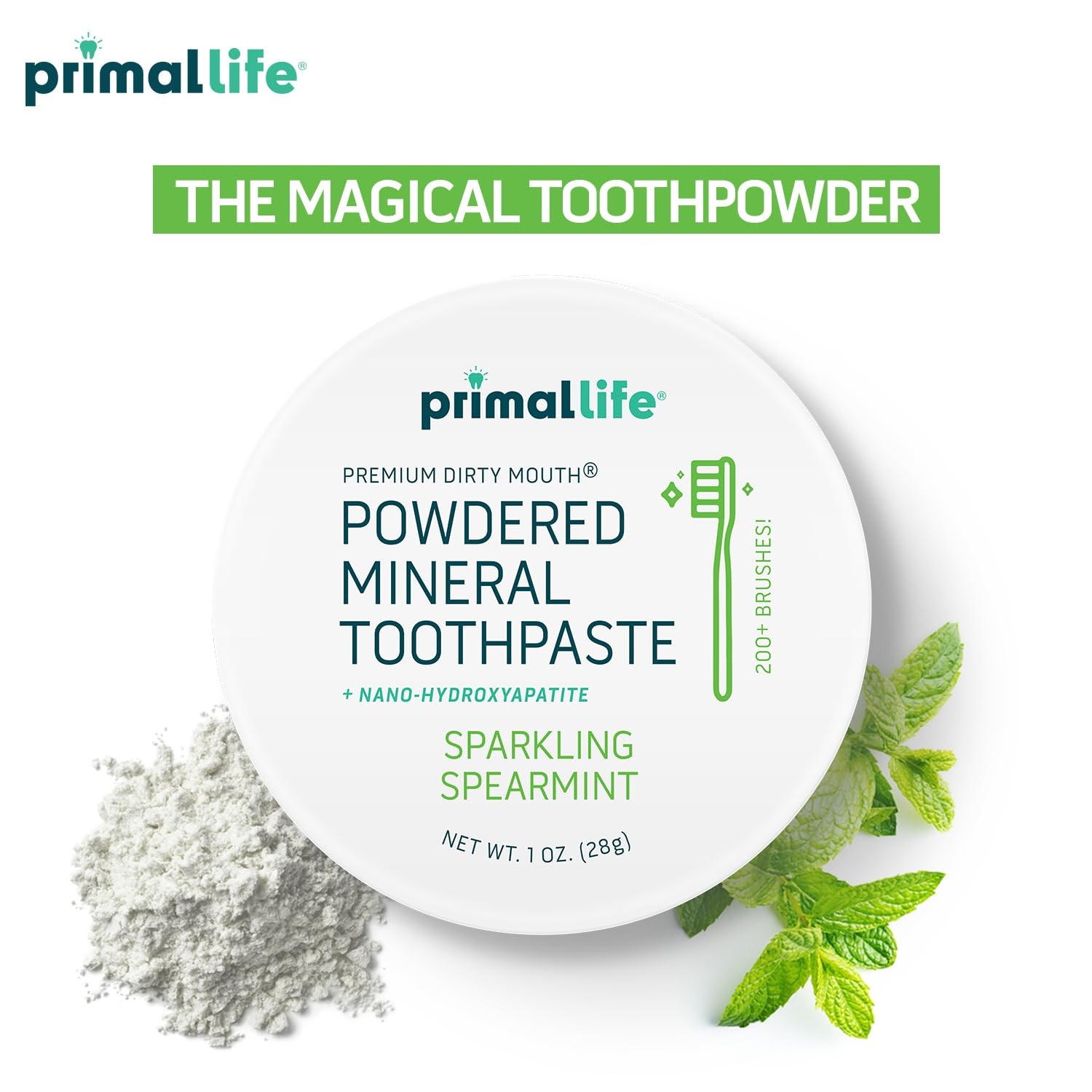 Primal Life Organics - Dirty Mouth Toothpowder, Tooth Cleaning Powder, Flavored