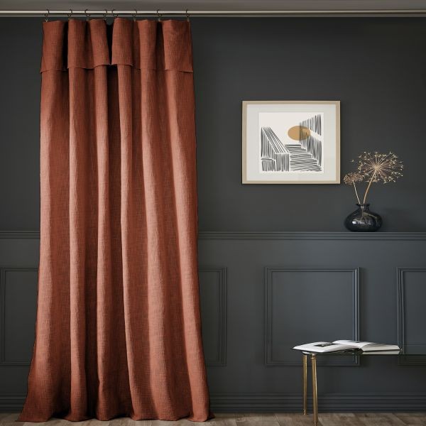 Rideau terracotta 140x270 cm en coton pour réchauffer l'ambiance du salon