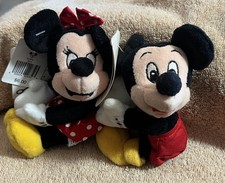 Vintage Walt Disney World - Disneyland - Mickey Minnie Mouse Magnetic Plush Set