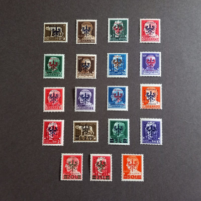 DEUTSCHLAND OCC. LJUBLJANA 1944 / KAISERREICH, SERIE VON 19 UNBESCHÄDIGTEN WERTEN POSTFRISCH **