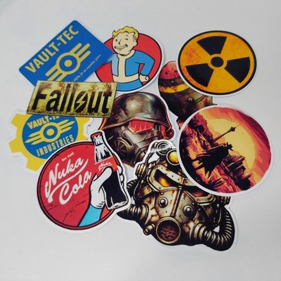 10 FALLOUT Waterproof Vinyl Stickers (Size 2 Inches Plus )