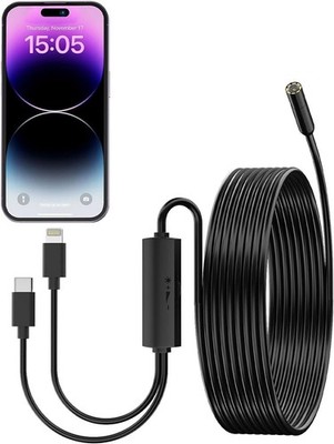 Endoskopkamera Mit Licht 1080P HD Licht Wasserdicht IP68 iPhone IOS & Android 5m