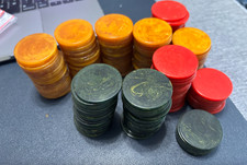 Lot of 193 Bakelite Catalin Marbled POKER CHIPS Casino Game Pieces