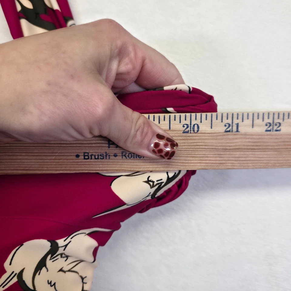 COCOPEAR One Piece Swimsuit Dress Womens 2XL Pink Floral Tummy Control Ruched - Image 4 of 4