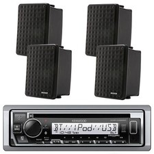 Kenwood Single DIN CD Player Bluetooth Receiver, 4x 6.5" 150W Marine Speakers
