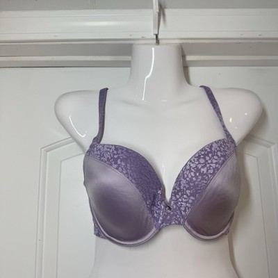 Le Mystere Second Skin Convertible Demi Bra 36D Lavender Purple Lace Underwire