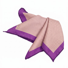 NWT Eton White w Purple Dots Edge Print Cotton Pocket Square Italy 13"