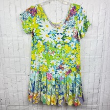 VTG Jams World Hattie Dress Tropical Colorful Floral Casual Women’s Size Large
