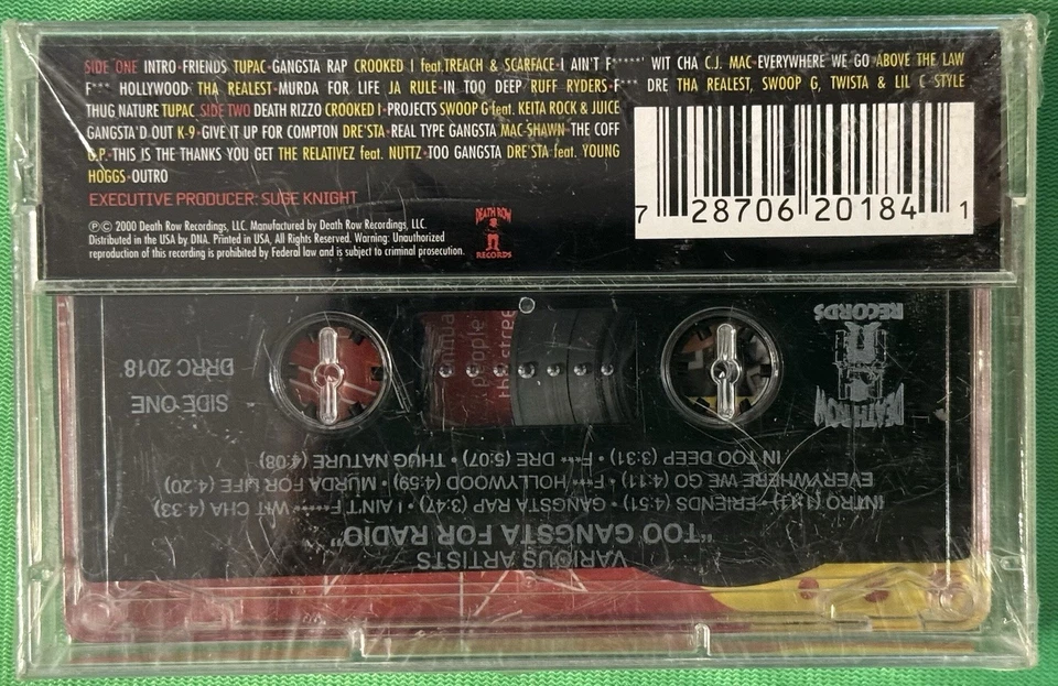 2PAC TOO GANGSTA FOR RADIO RARE SUGE DEATH ROW RECORDS 2000 CASSETTE SEALED NEW - Image 3 of 4