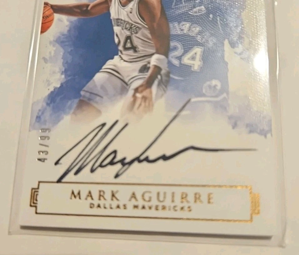2016-17 IMPECCABLE MARK AGUIRRE AUTO /99 ON CARD DALLAS MAVERICKS LEGEND! - Image 2 of 3