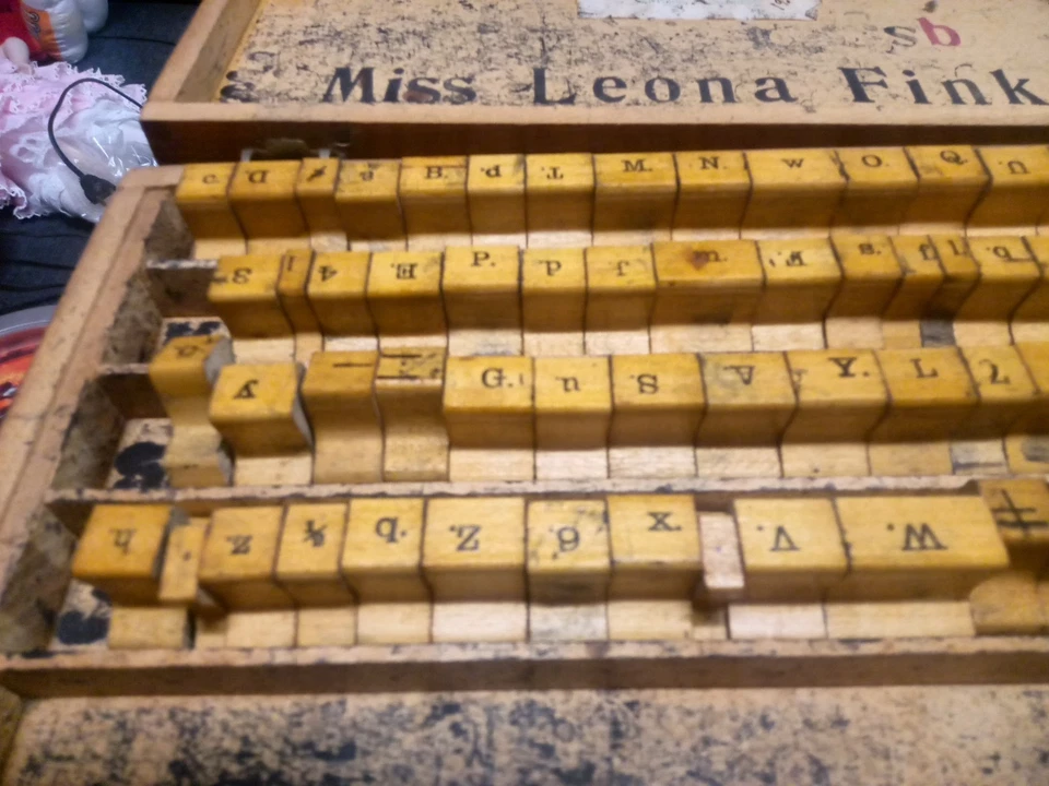 Винтажный антикварный школьный набор резиновых штампов 1933 г. - Изображение 3 из 4