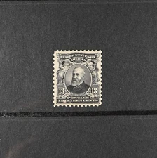 USA Scott # 308 F-VF OG Hinged 13c Harrison 20th Century Stamp Cat $40