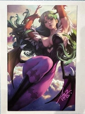 Darkstalkers: Morrigan #1 Virgin - Signed By Artgerm In Pink W/COA