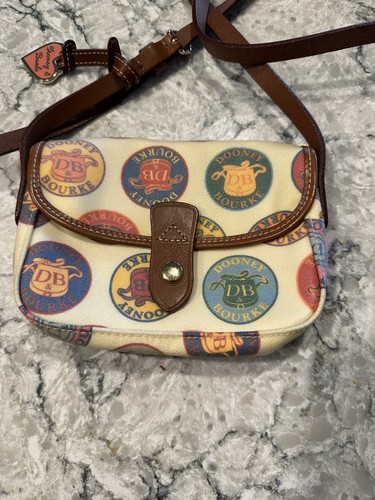 Dooney and Bourke Vintage Purse Medallion Crossbody Small Coated Canvas - Picture 2 of 8
