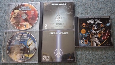 Star Wars PC Game Lot Battlefront 2 Jedi Knight Galactic Battlegrounds Retro