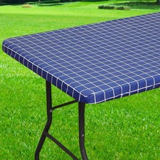 Rectangle Vinyl Table Cloth 30x60, Waterproof Elastic Fitted Tablecloth with ...