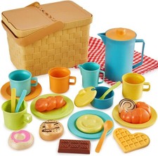HERSITY Tea Party Set Picnic Toy, Afternoon Playset with Dessert Picnic... 