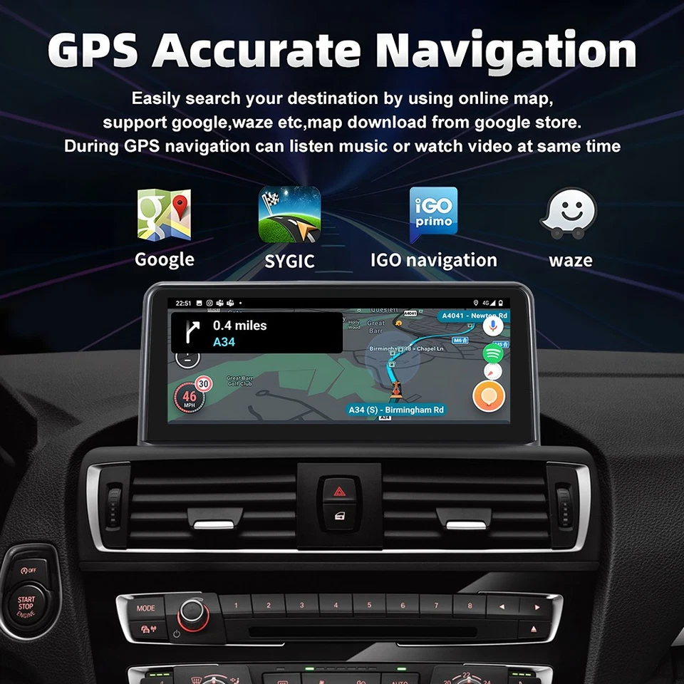 BMW 1 2 series f20 EVO 2017-2019 Apple Carplay + Android auto navigation F21 F22 - Bild 4 von 4