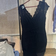 Betsy & Adam Little Black Dress Holiday Cocktail Stylish Party Prom Size 14