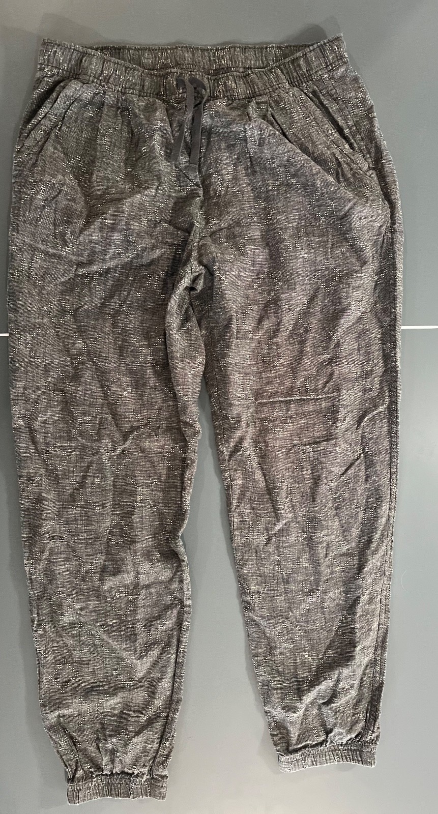 Patagonia Island Hemp Beach Gray Striped Casual Jogger Pants Womens Size Small