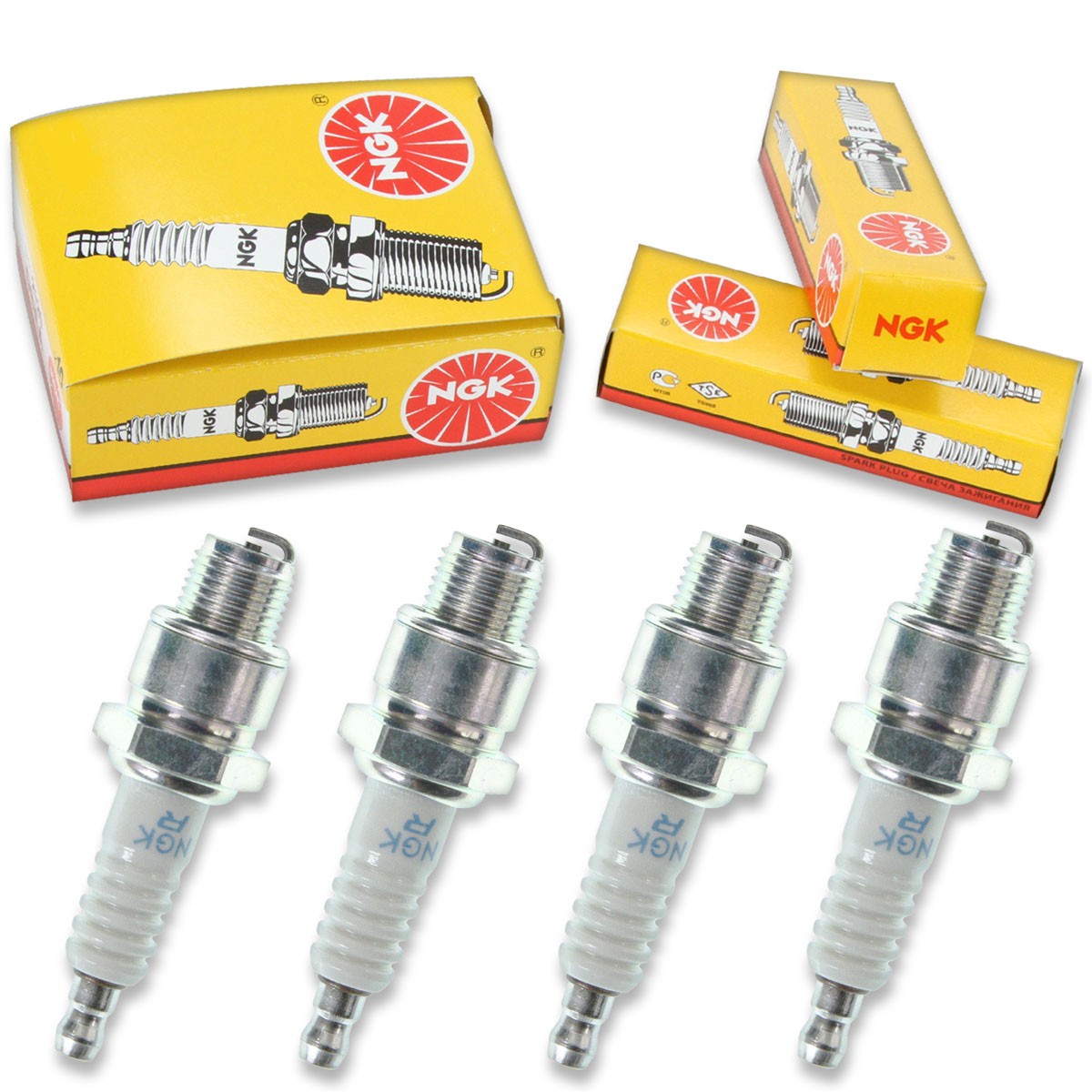 4pcs 84-87 Force NGK Standard Spark Plugs 4 HP Kit Set Engine ww