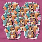 2" Birthday Squirrel Stickers 10 Pack - Squirrels Vinyl Decal Stickers B-day