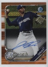 2019 Bowman Mega Box Chrome Mojo Orange Refractor 10/25 Joe Gray Auto 10om