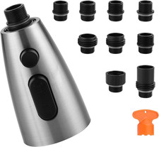 WOWOW Kitchen Faucet Head Replacement Brushed Nickel, 3 Function Pull Out Spray