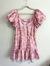LoveShackFancy x Target Cecile Puff Sleeve Floral Mini Dress Pink Size 12 *Flaws