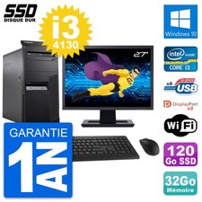 PC Tour Lenovo M83 Ecran 27" Intel i3-4130 RAM 32Go SSD 120Go Windows 10 Wifi